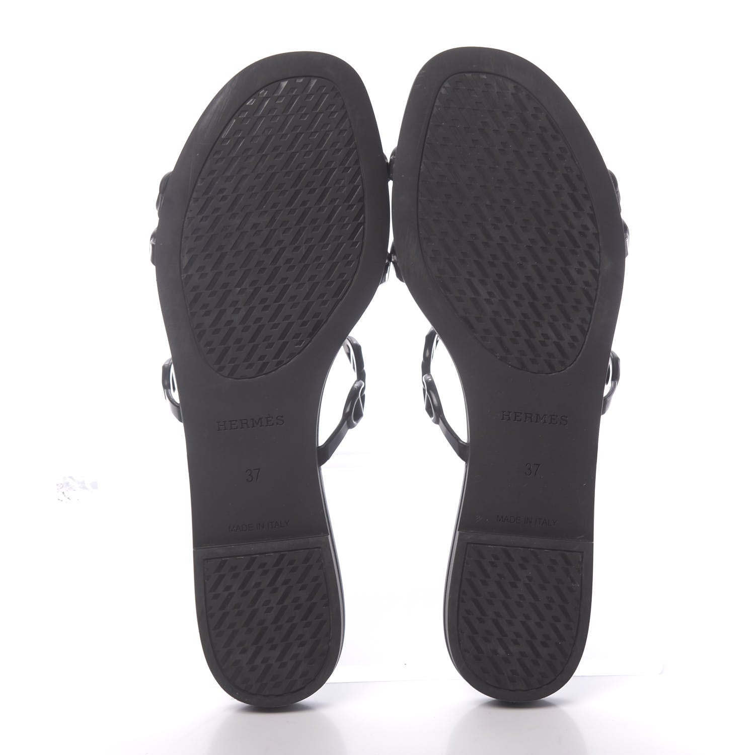 Hermes Rubber Chaine d'Ancre Rivage Sandals 37 Black 5 of 7