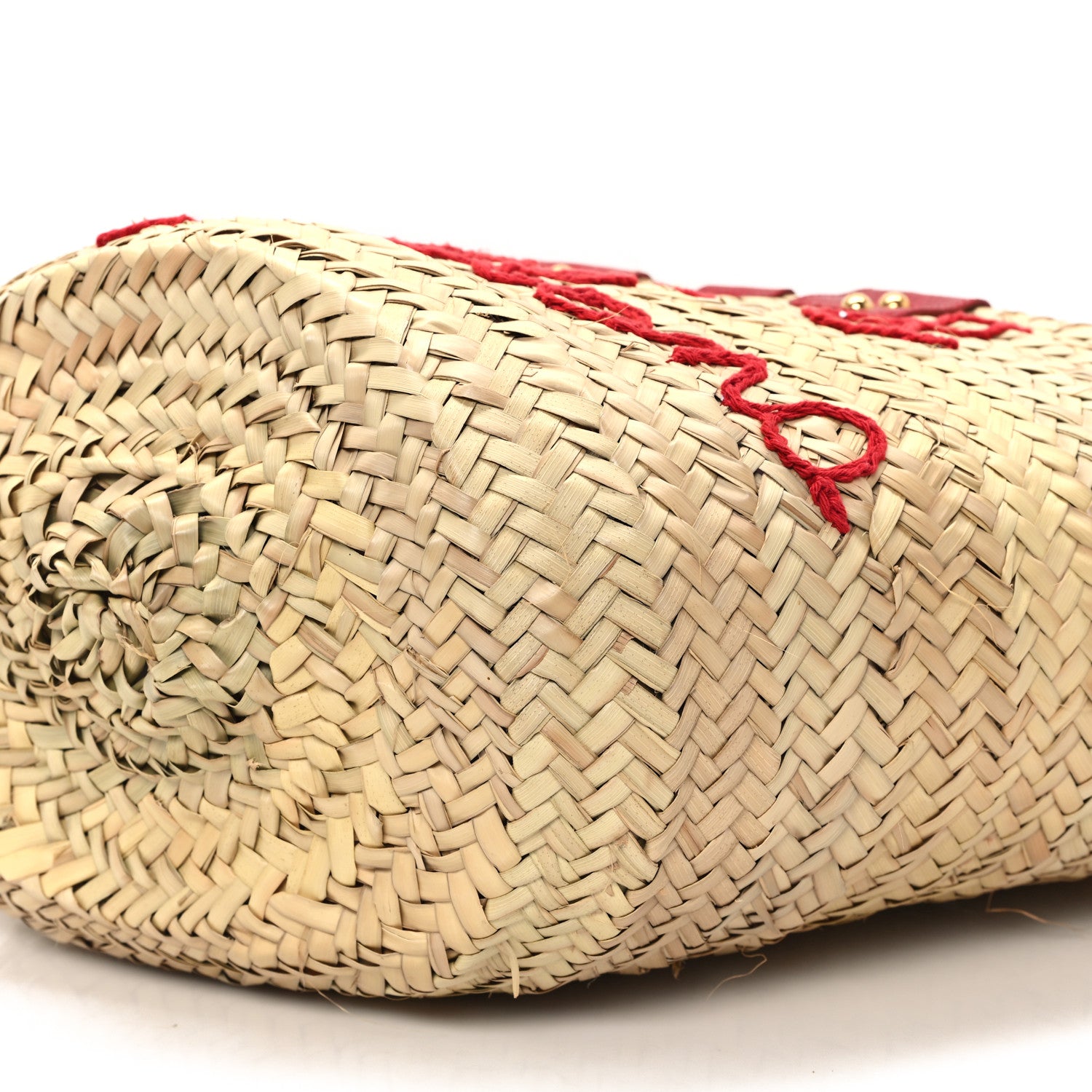 Dolce & Gabbana Woven Raffia Lizard Kendra Logo Tote Red Multicolor 9 of 11