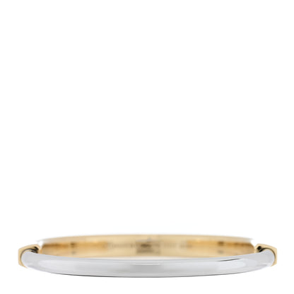 Tiffany 18K Yellow White Gold Tiffany Lock Bangle Bracelet 2 of 5