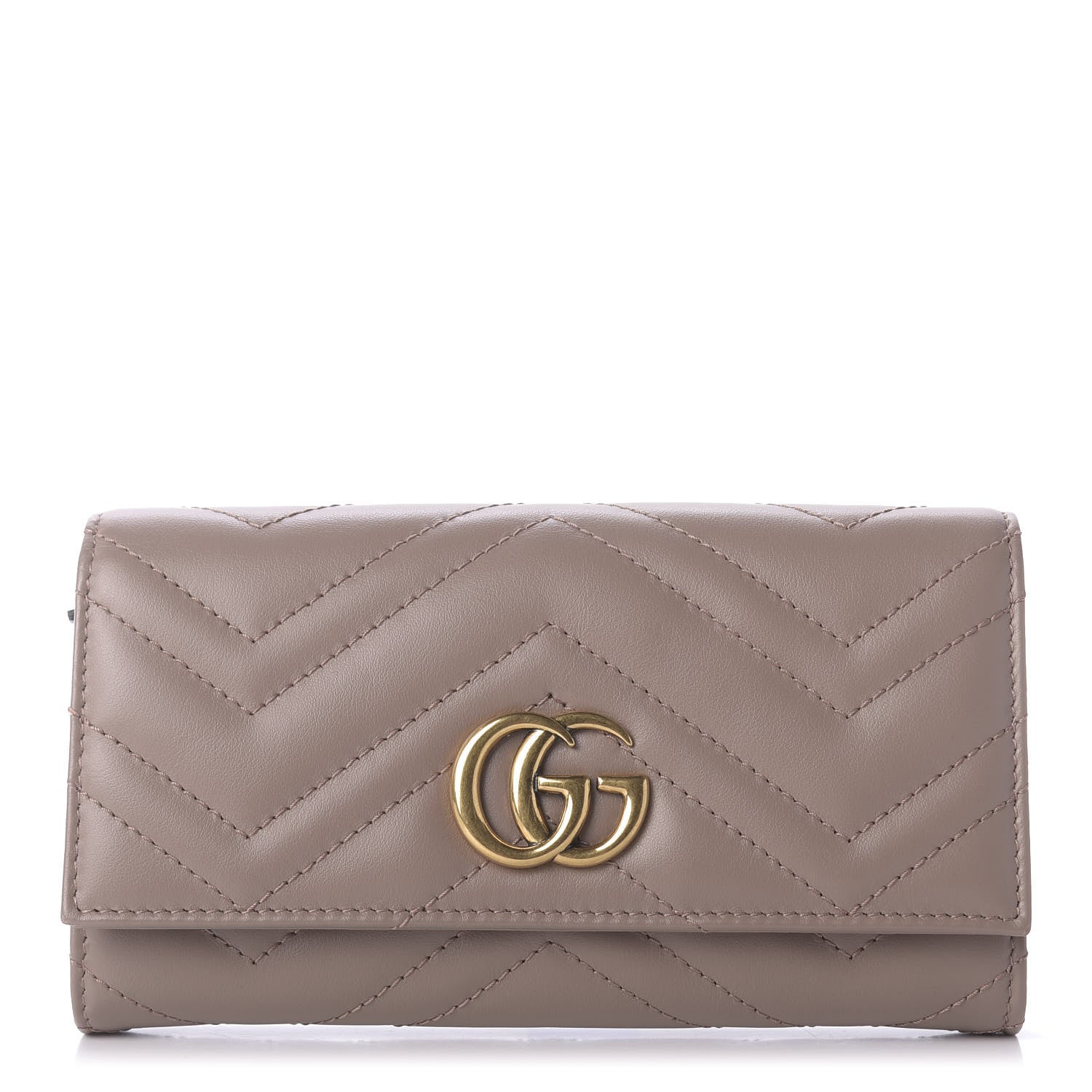 Gucci Calfskin Matelasse GG Marmont Continental Wallet Porcelain Rose 1 of 9