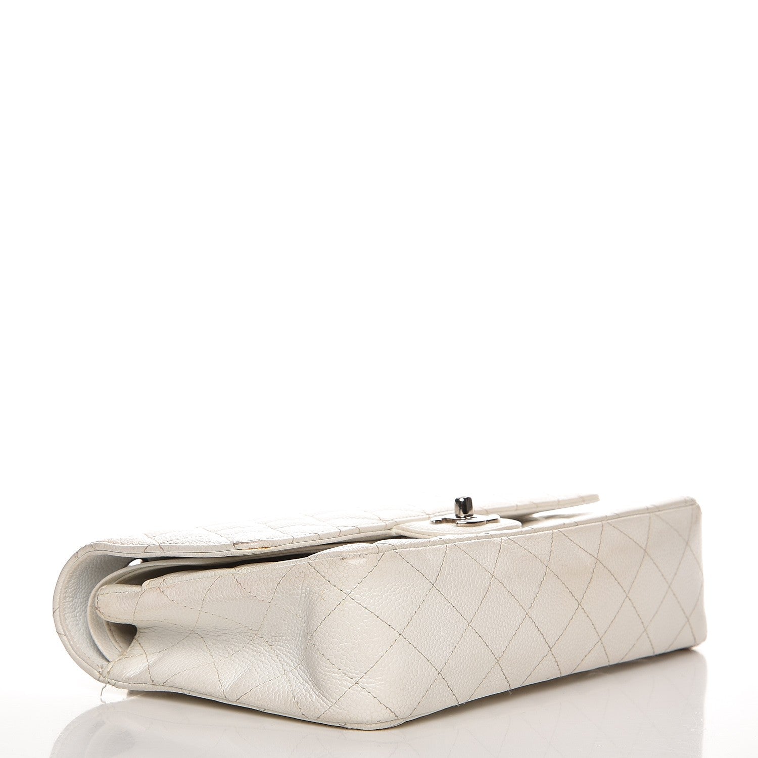 Chanel Caviar Quilted Medium Double Flap White 5 of 18