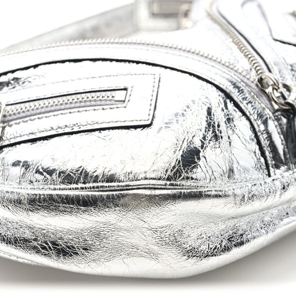 Versace Metallic Calfskin Small Repeat Zip Hobo Silver 8 of 9