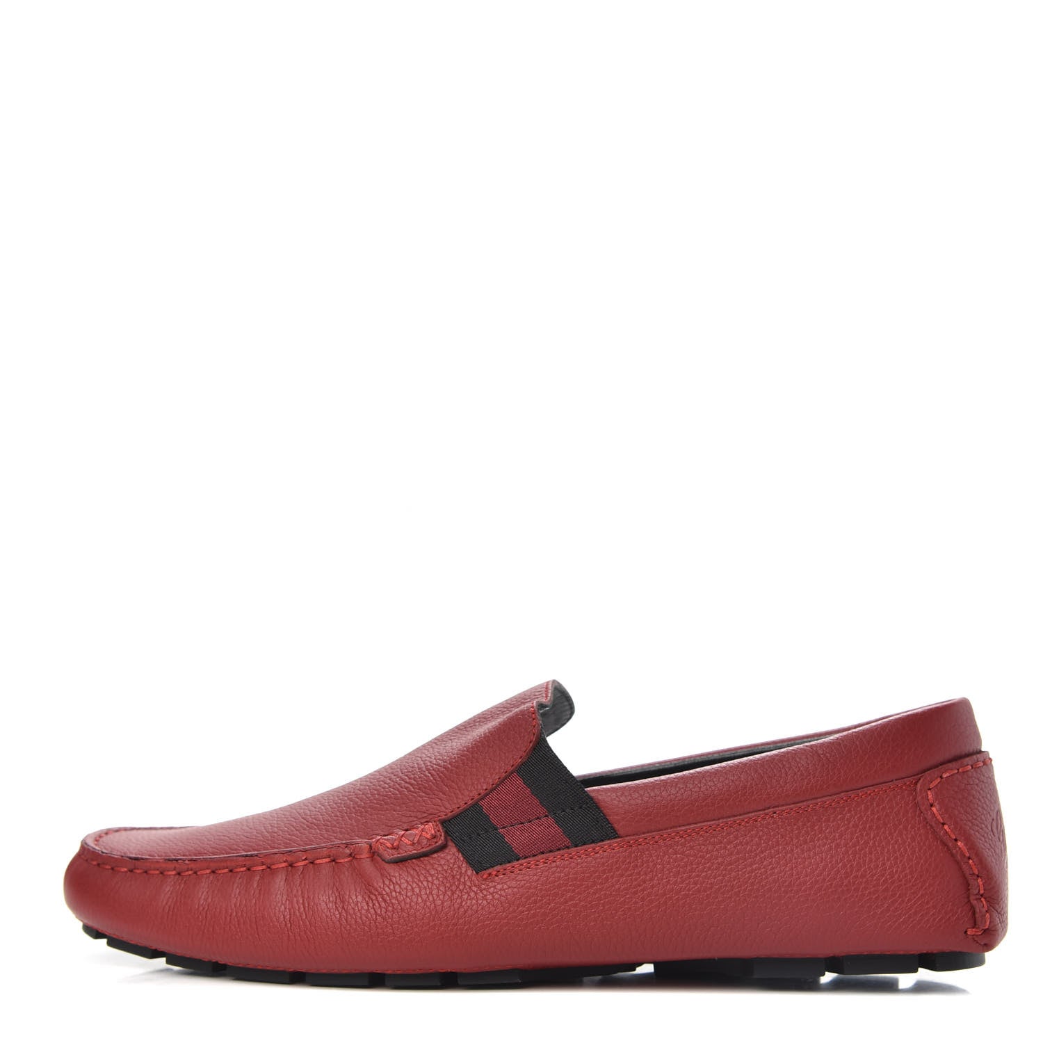 Gucci Calfskin Web Mens Driver Loafers 8.5 Red 1 of 8