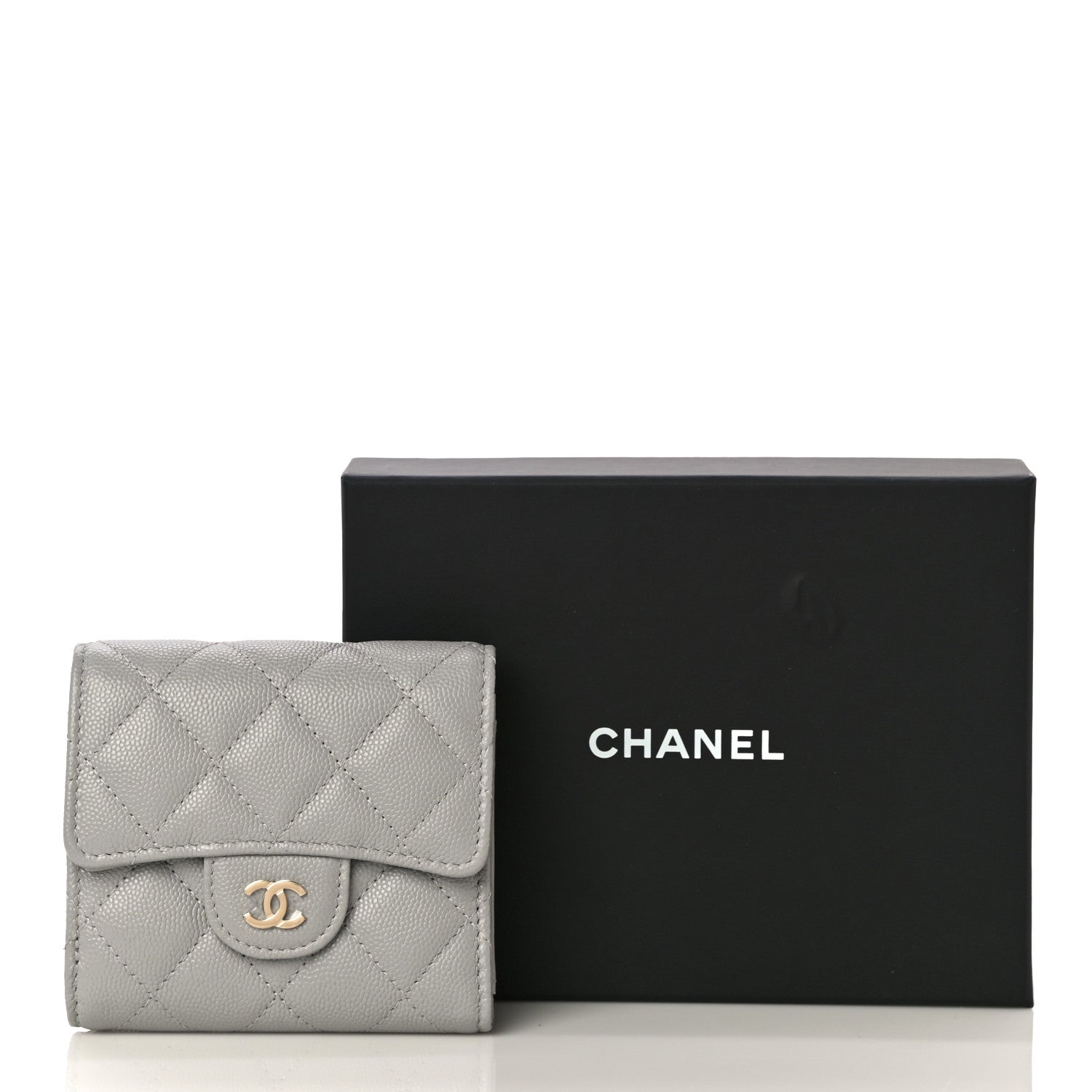 Chanel Caviar Quilted Small Flap Wallet Grey 12 of 12