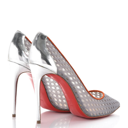 Christian Louboutin Fishnet Suede Follies Resille 100 Pumps 38 4 of 8