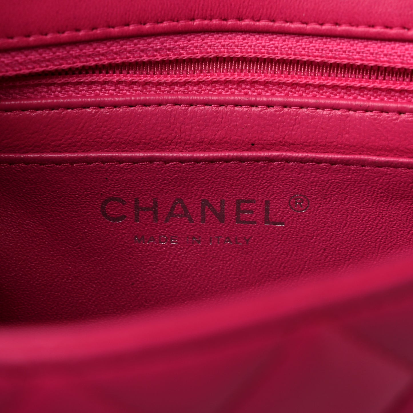 Lambskin Quilted Mini Rectangular Flap Fuchsia