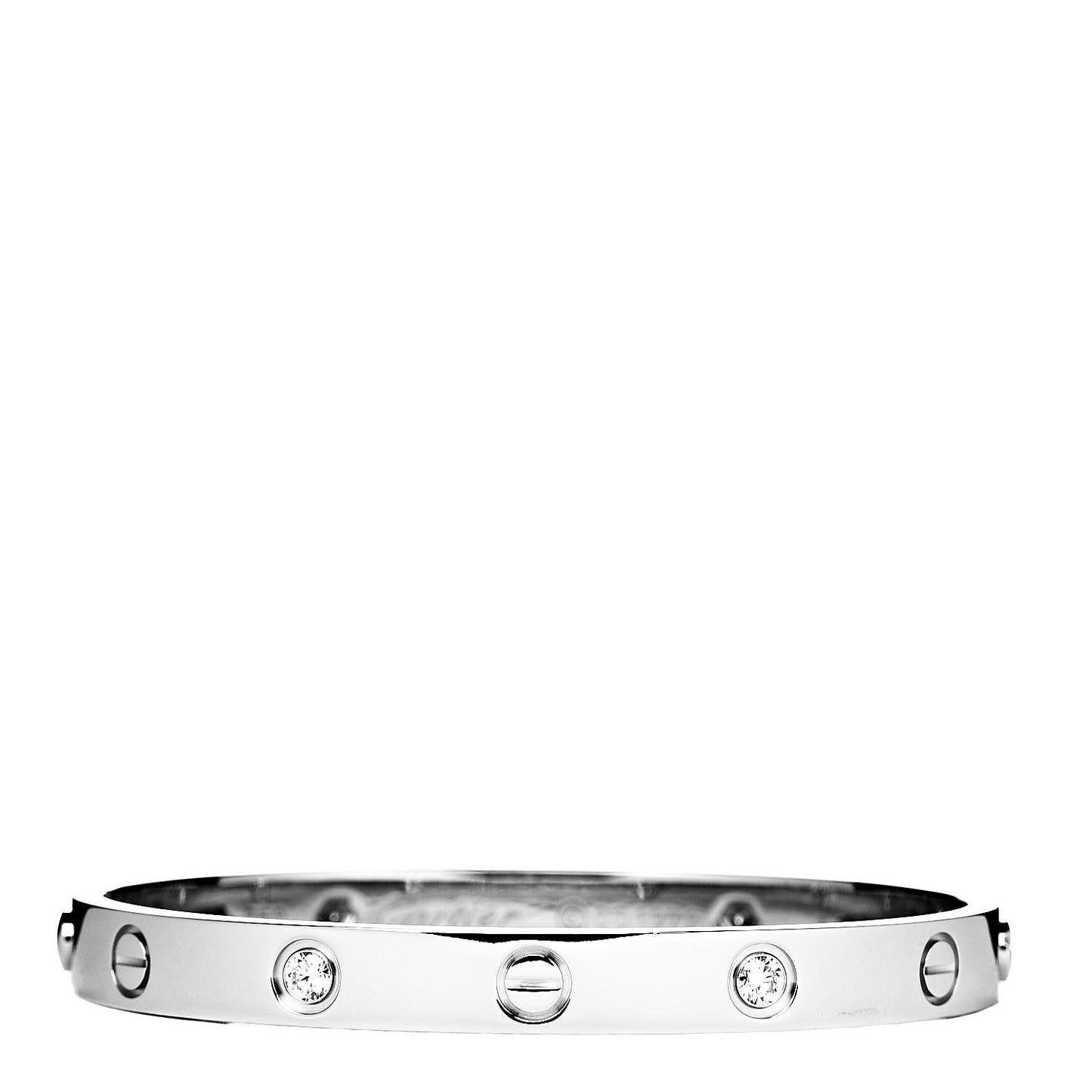 18K White Gold 4 Diamond LOVE Bracelet 16