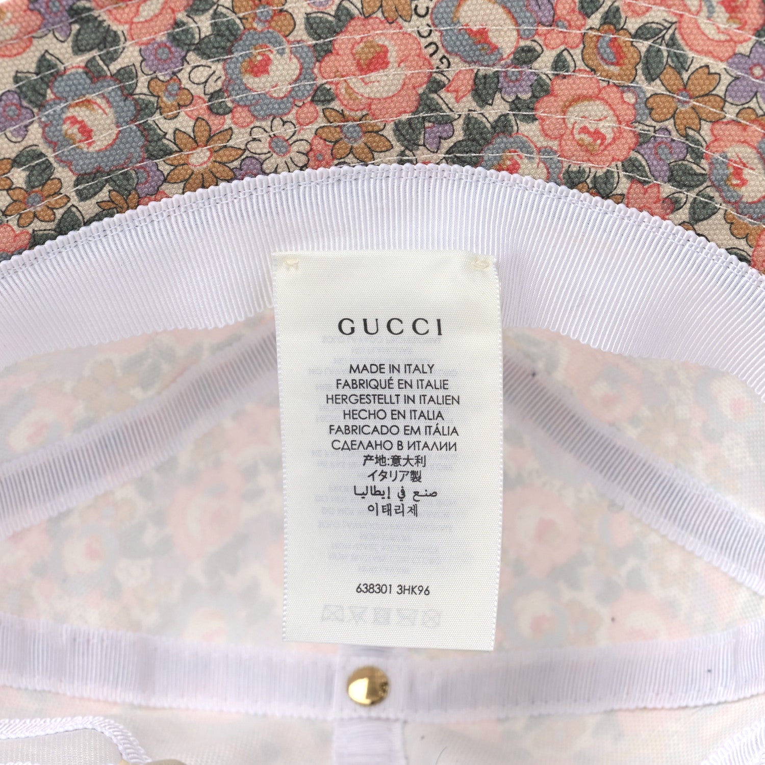 Gucci X LIBERTY OF LONDON Canvas Infinity Abbey Bucket Hat M Perfect Pink Ivory 7 of 8