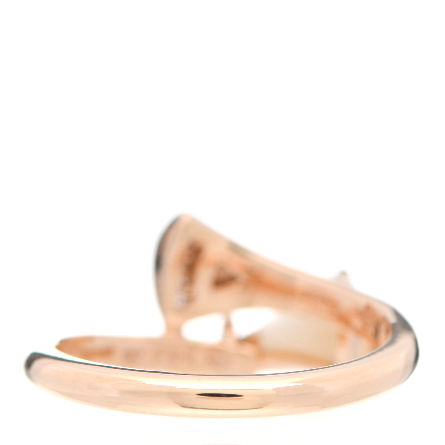 Bulgari 18K Rose Gold Diamond Mother of Pearl Divas' Dream Charm Ring 55 7.25 3 of 6