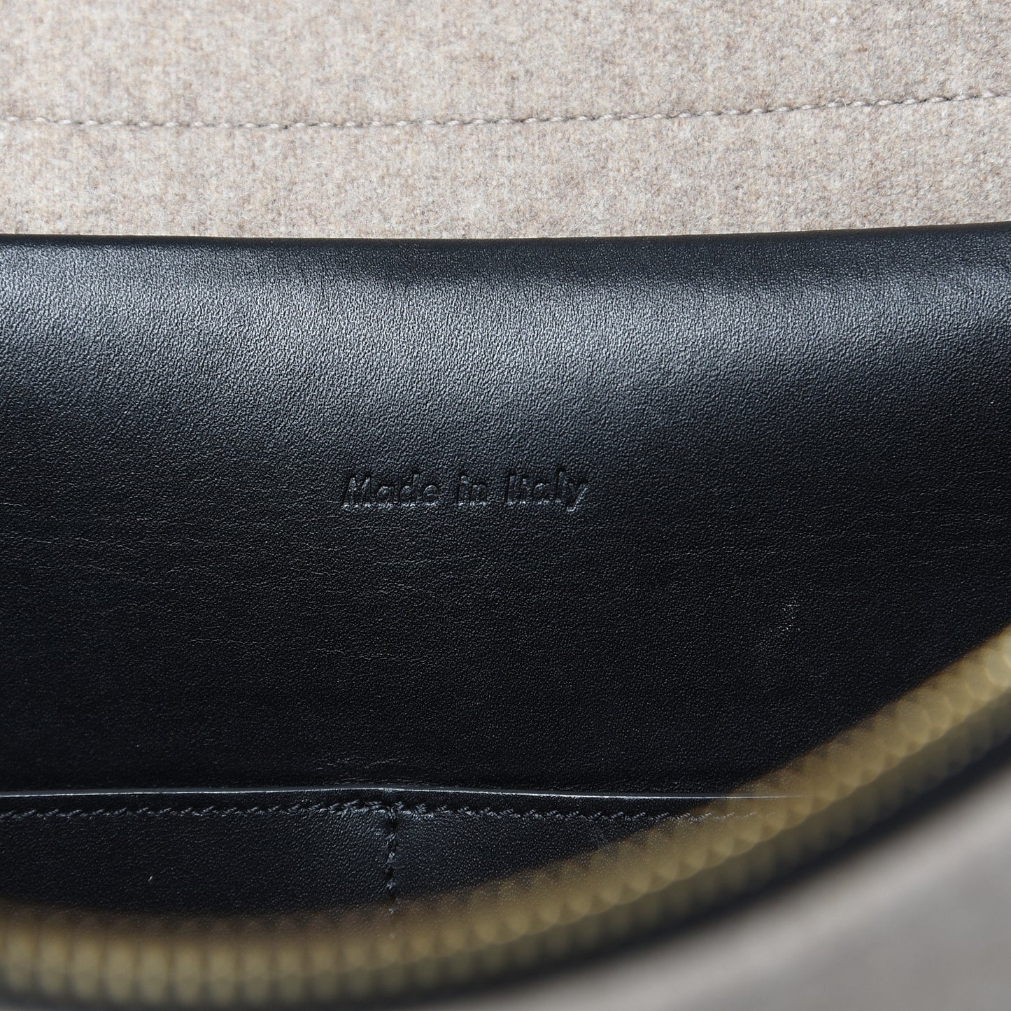 Felt Smooth Calfskin Mini Belt Bag Beige