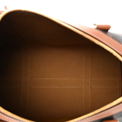 Celine Triomphe Canvas Calfskin Boston Bag Tan 6 of 10