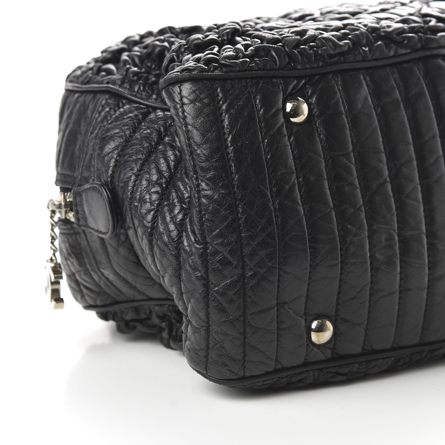 Chanel Lambskin Astrakan Bowler Black 6 of 10