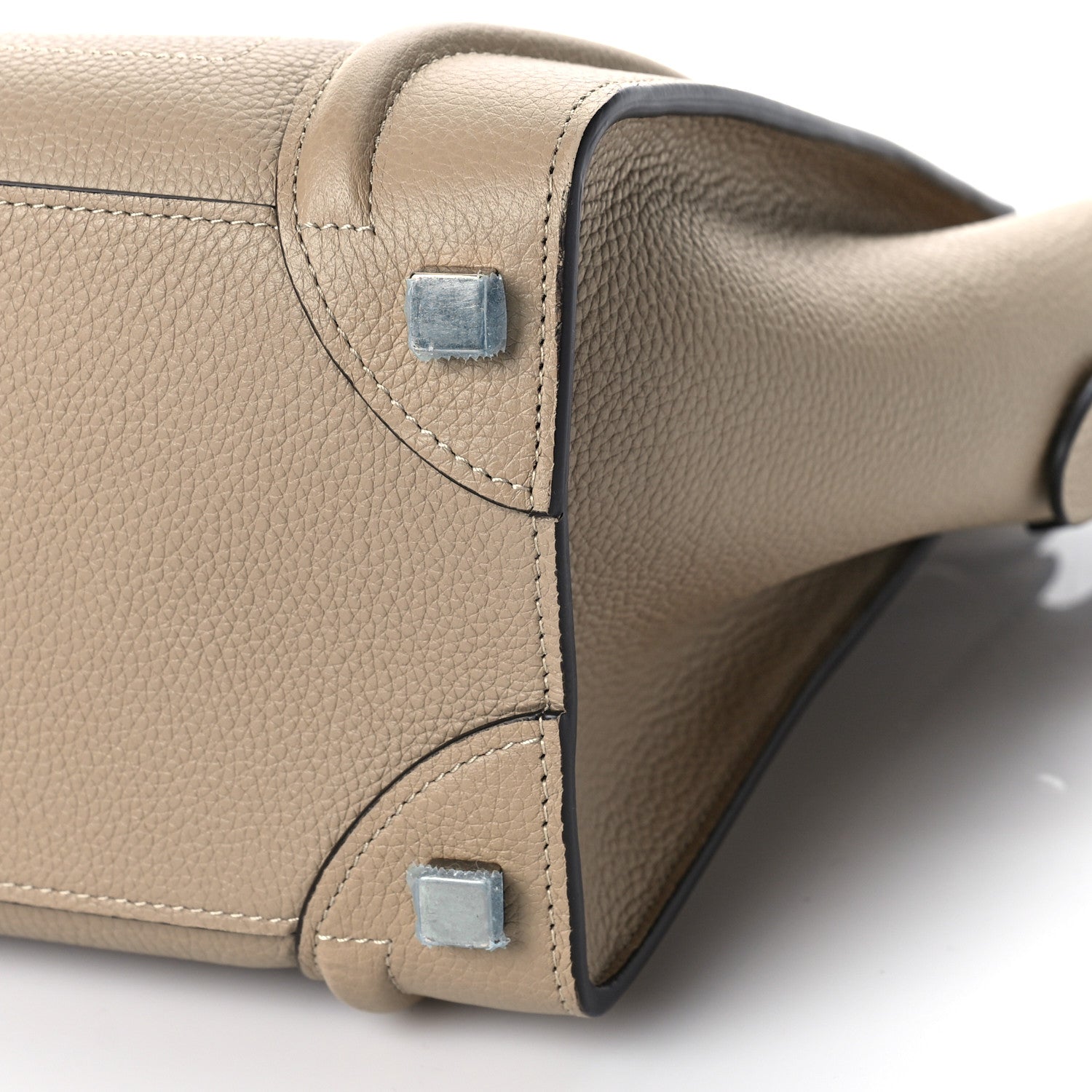 Celine Drummed Calfskin Micro Luggage Dune 9 of 10