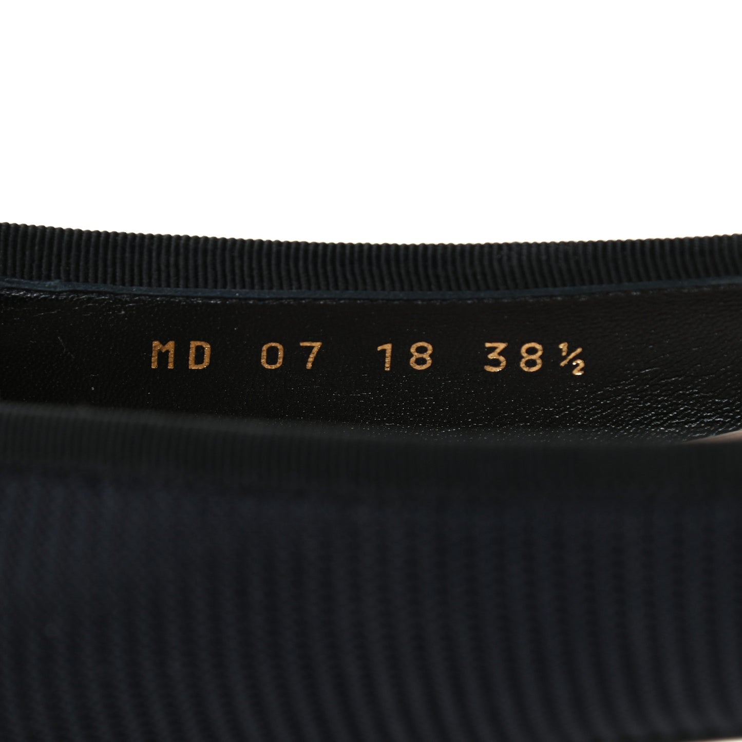 Fabric Ribbon Embroidered J'Adior Ballet Flats 38.5 Black