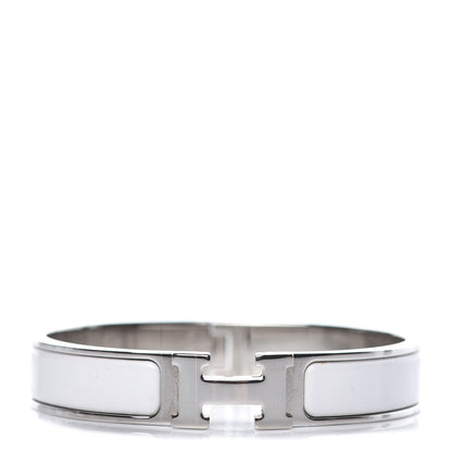 Hermes Enamel Narrow Clic Clac H Bracelet GM White 1 of 6