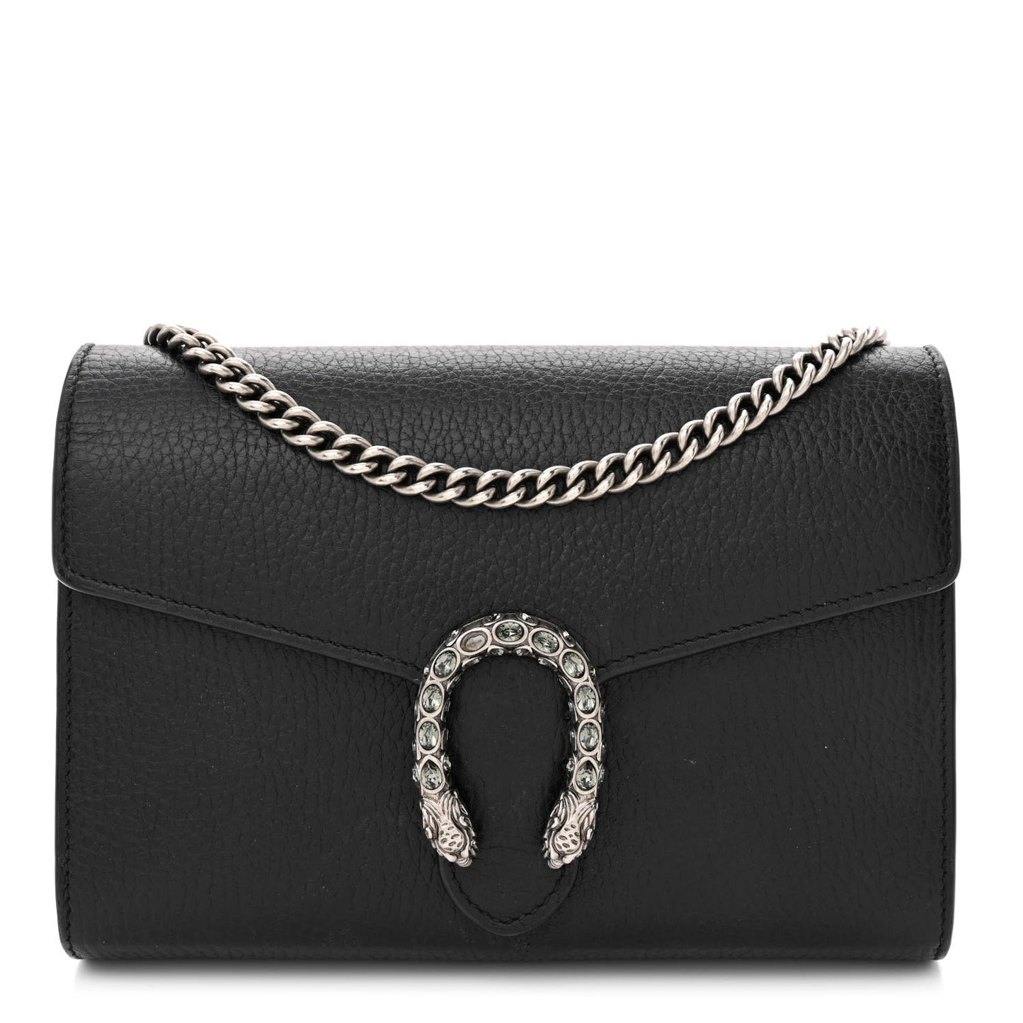 Calfskin Mini Dionysus Chain Wallet Black