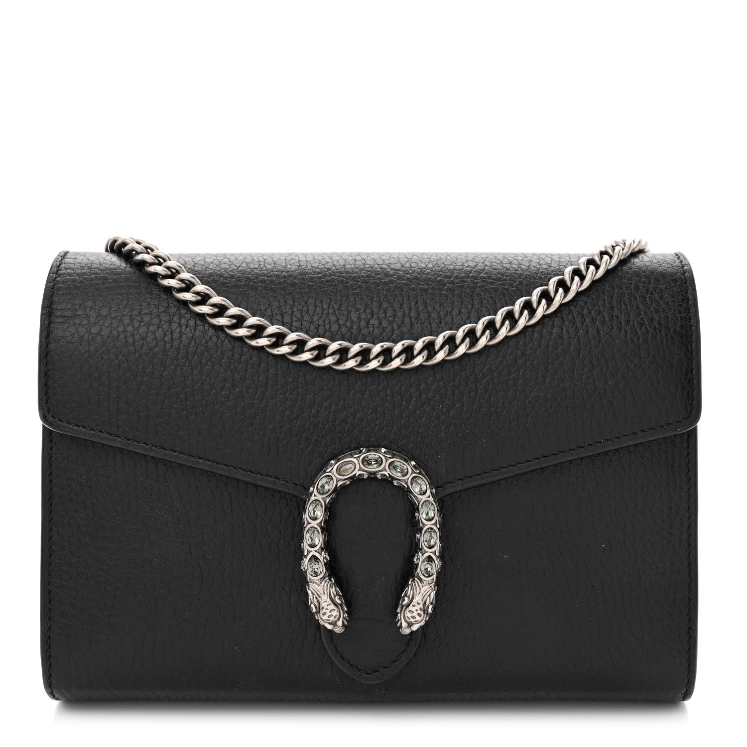 Gucci Calfskin Mini Dionysus Chain Wallet Black 1 of 15
