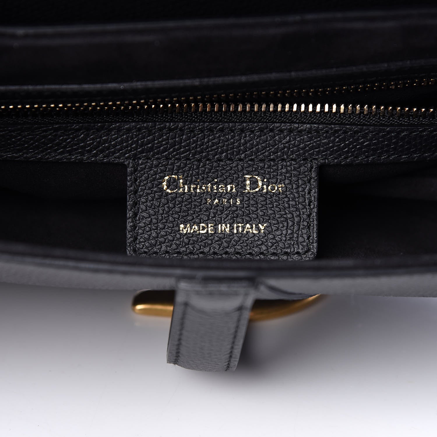Christian Dior Grained Calfskin Saddle Bag Black 10 of 19
