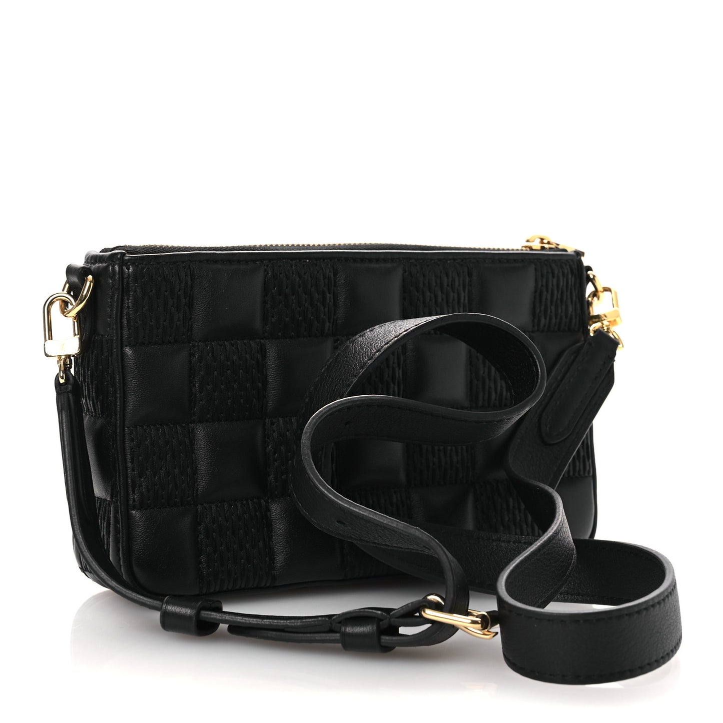 Damier Quilt Lambskin Troca Pochette Black