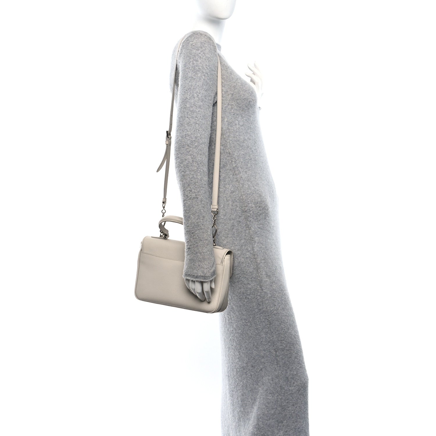 Prada Saffiano Lux Sound Top Handle Pomice 2 of 10