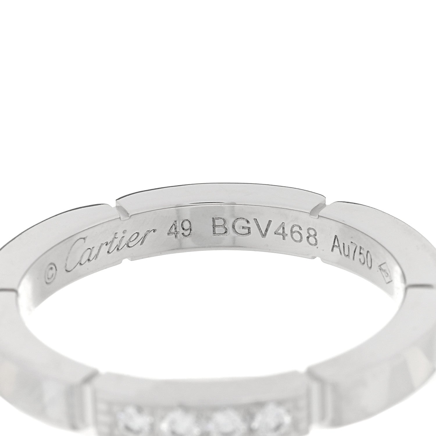 Cartier 18K White Gold Diamond Maillon Panthere Wedding Band Ring 49 5 4 of 4