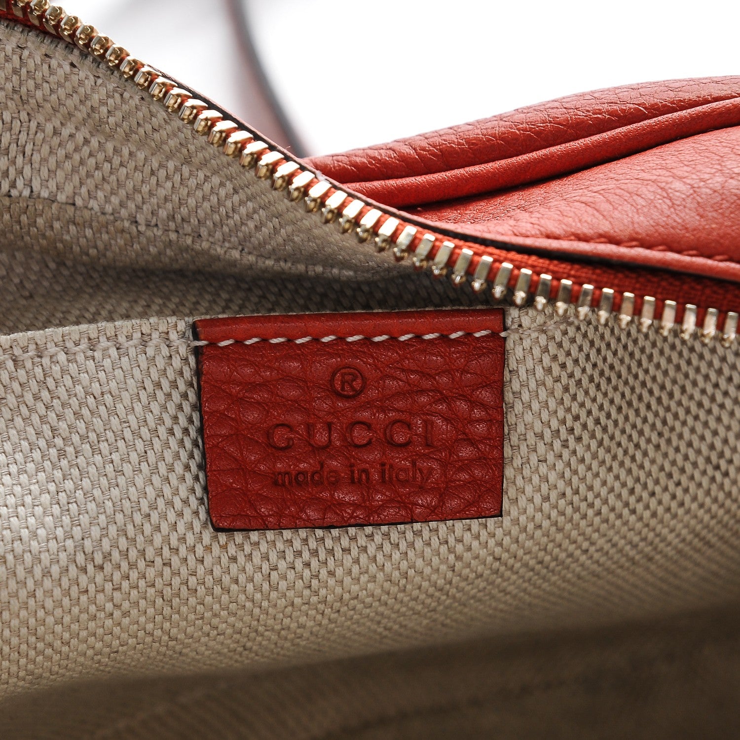 Gucci Pebbled Calfskin Small Soho Disco Bag Sun Orange 6 of 7