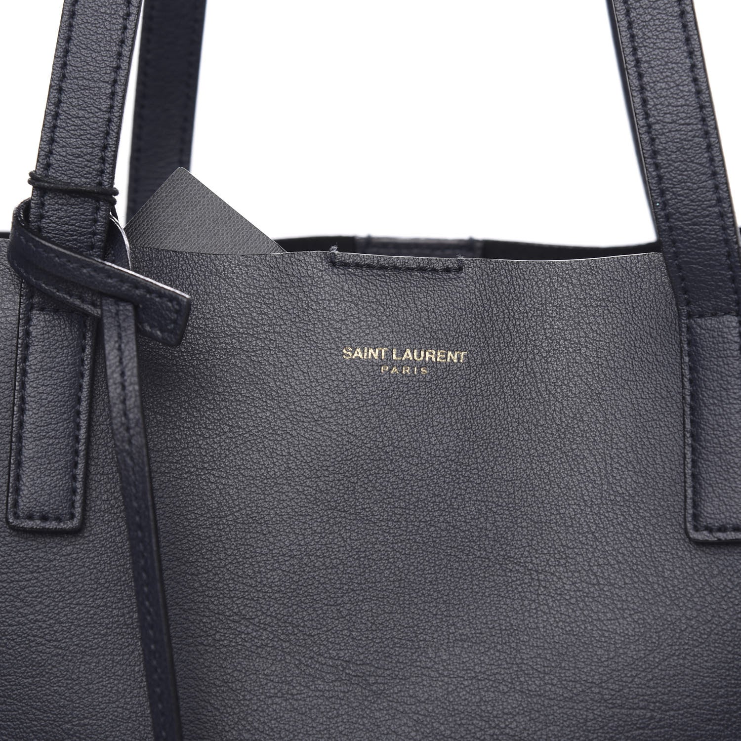 Saint Laurent Calfskin Large Shopping Tote Deep Marine 10 of 11