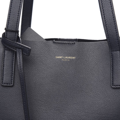 Saint Laurent Calfskin Large Shopping Tote Deep Marine 10 of 11