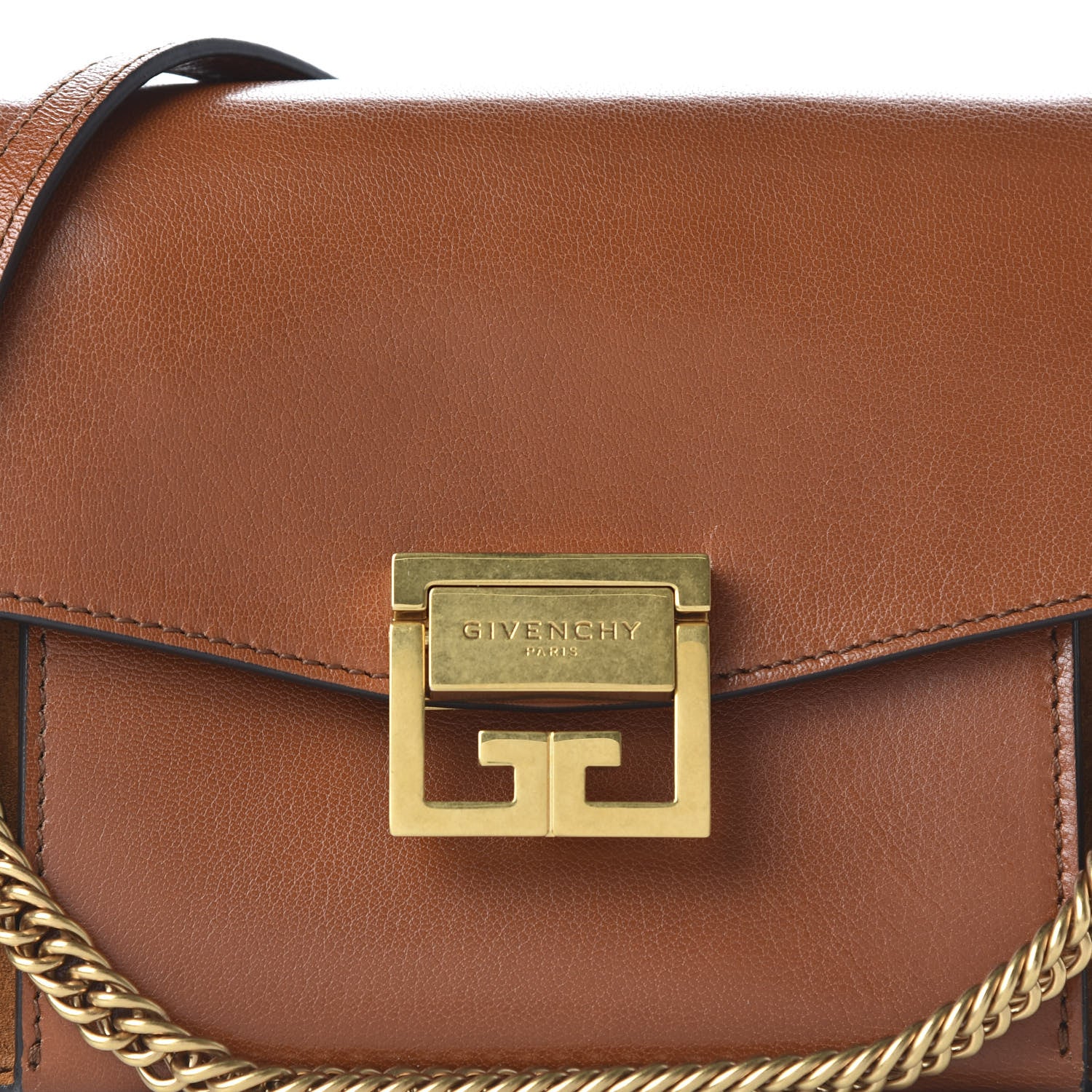 Givenchy Goatskin Suede Small GV3 Shoulder Bag Amber Mastic 9 of 9