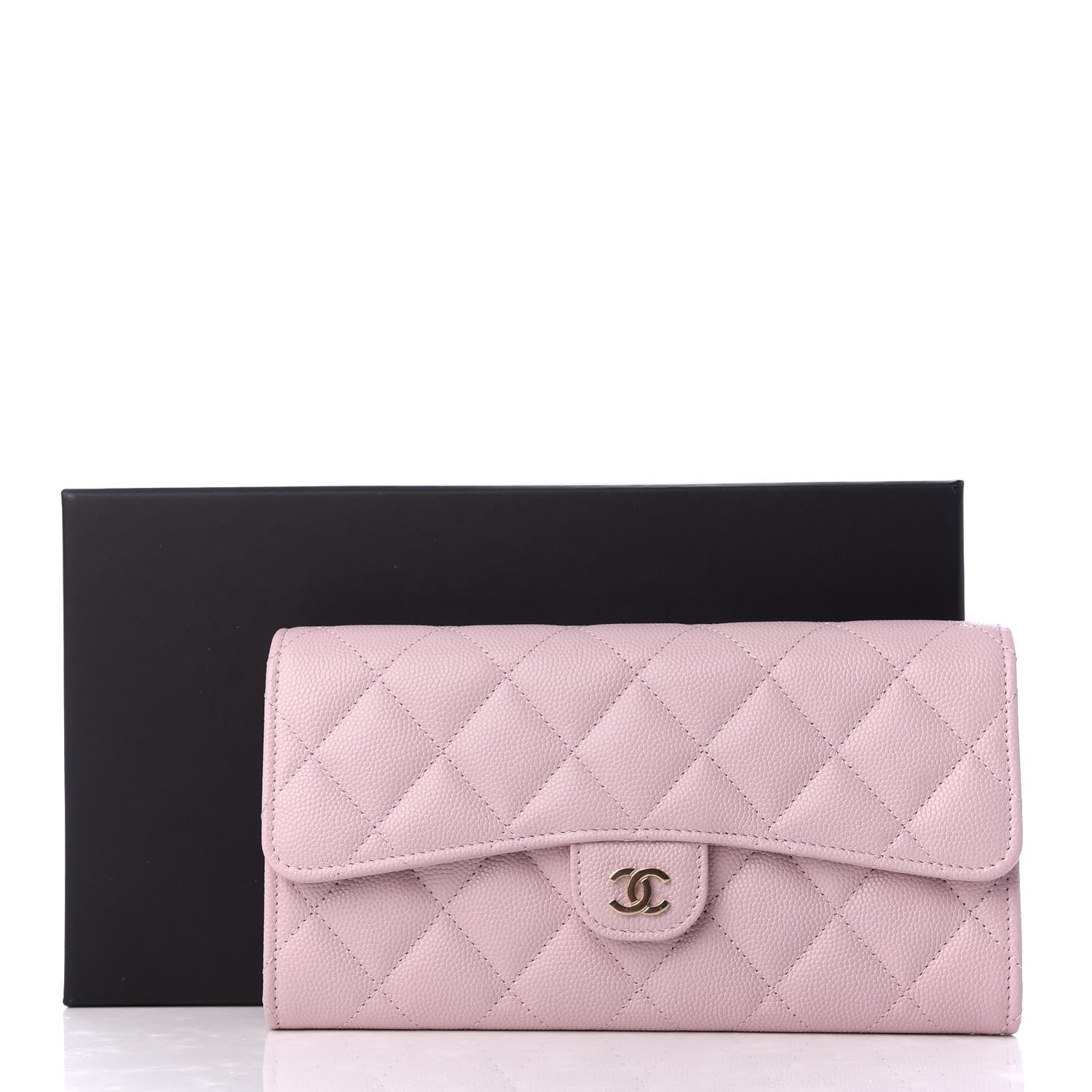Chanel Caviar Quilted Large Gusset Flap Wallet Light Pink 9 of 9