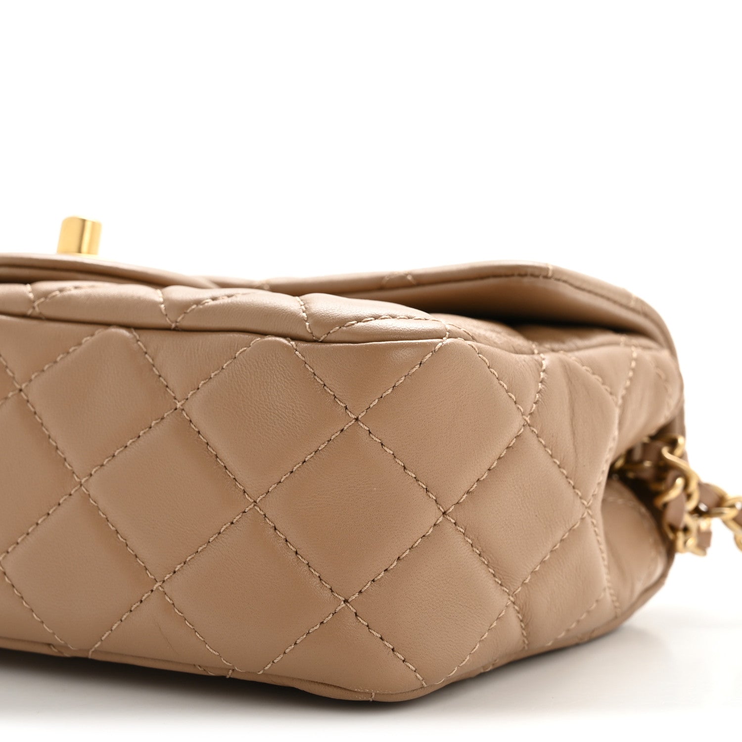 Chanel Lambskin Quilted Mini Rectangular Pearl Crush Flap Beige 10 of 11