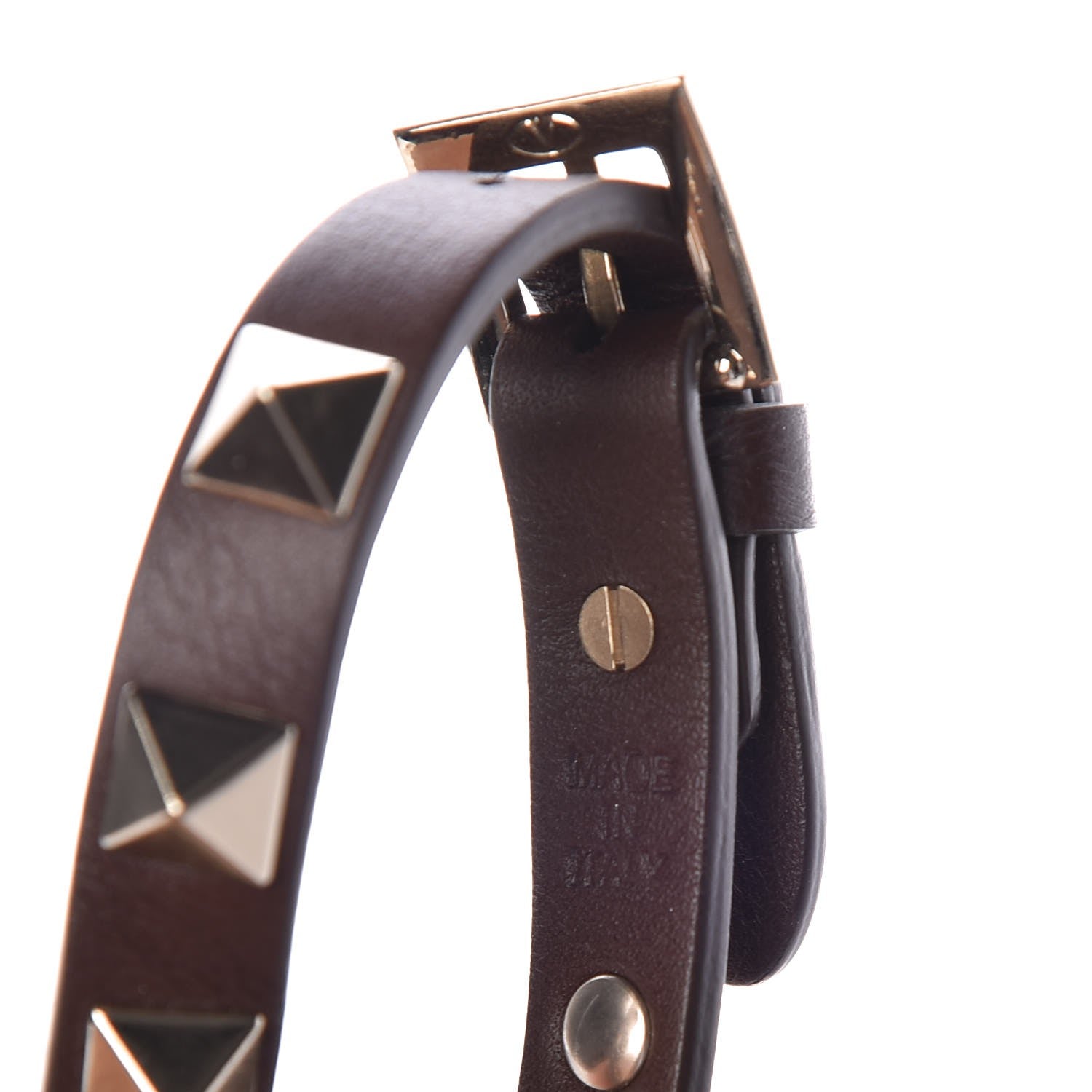 Valentino Garavani Vitello Rockstud Bracelet Cacao 4 of 4