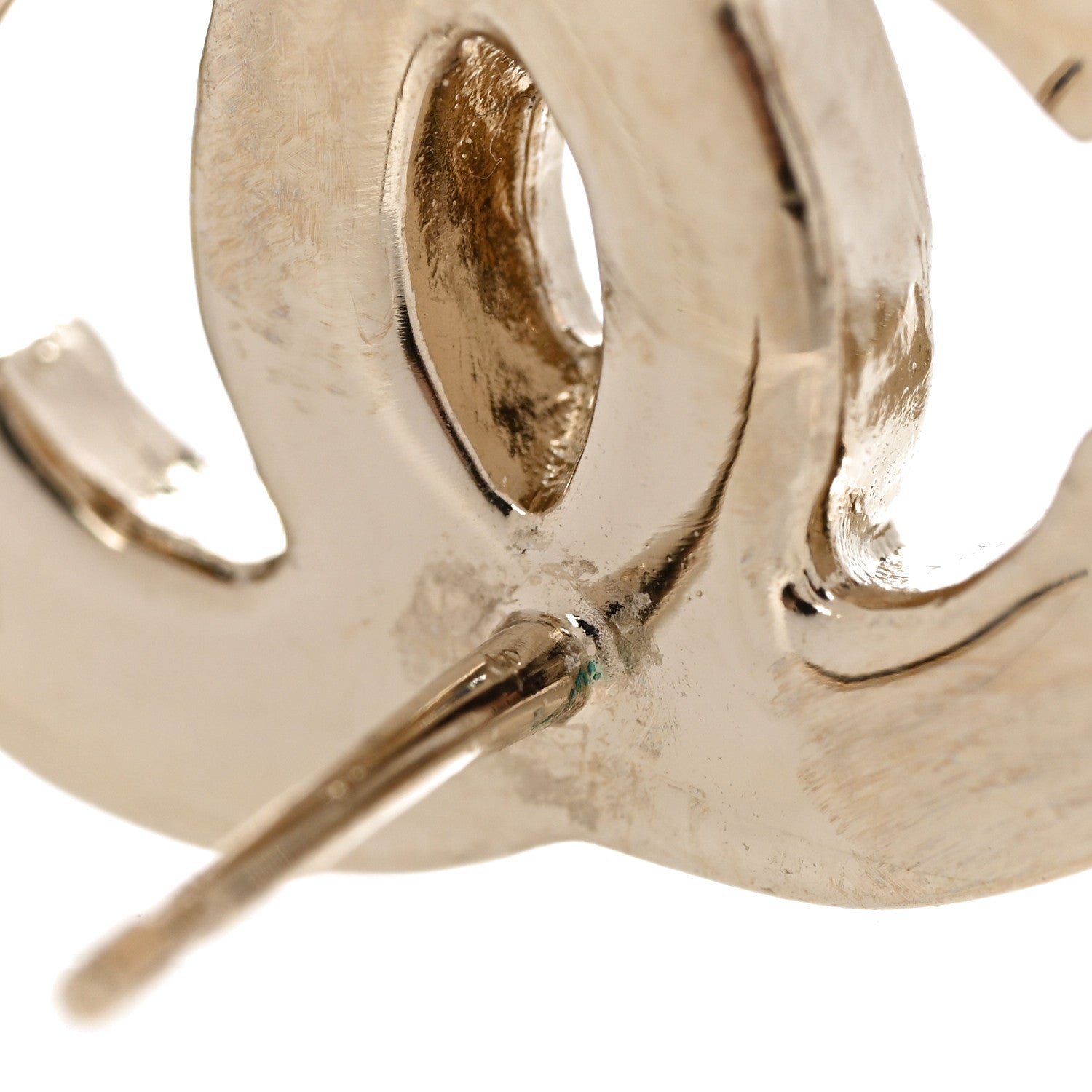 Chanel Enamel CC Earrings Gold White 5 of 5