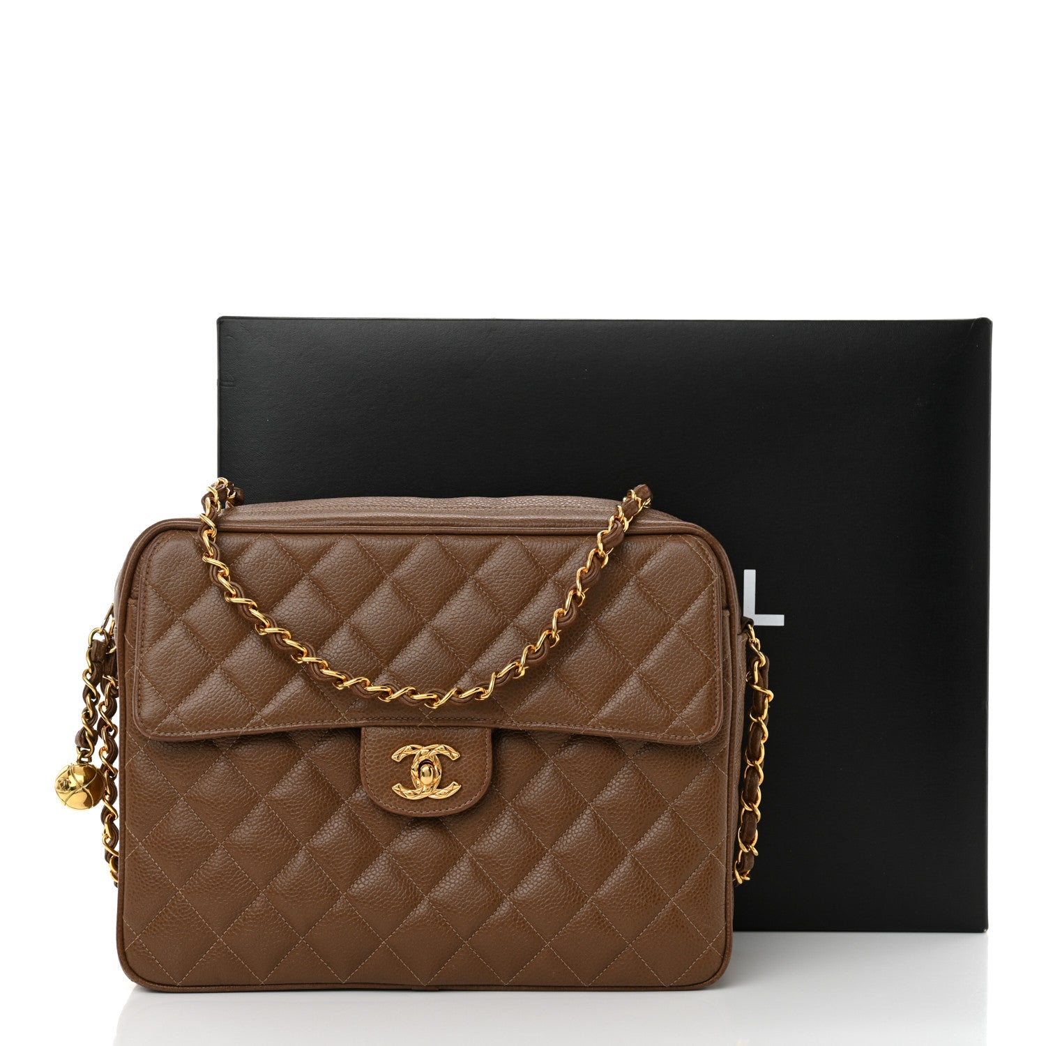 Chanel Caviar Quilted Camera Case Brown 15 of 15