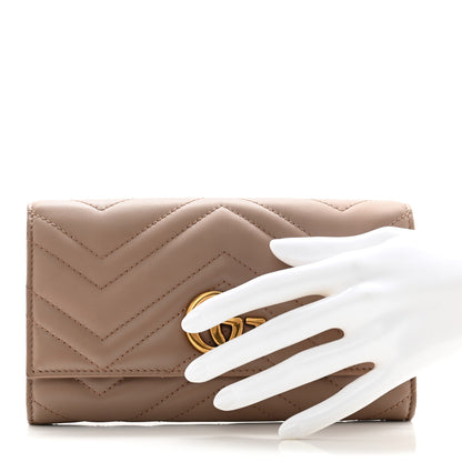 Gucci Calfskin Matelasse GG Marmont Continental Wallet Porcelain Rose 2 of 13