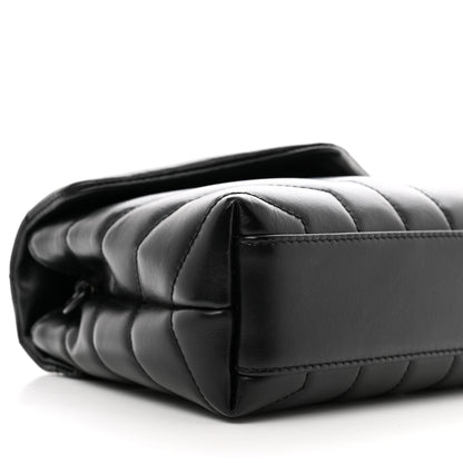 Saint Laurent Calfskin Y Quilted Monogram Monochrome Toy Loulou Crossbody Bag Black 8 of 9