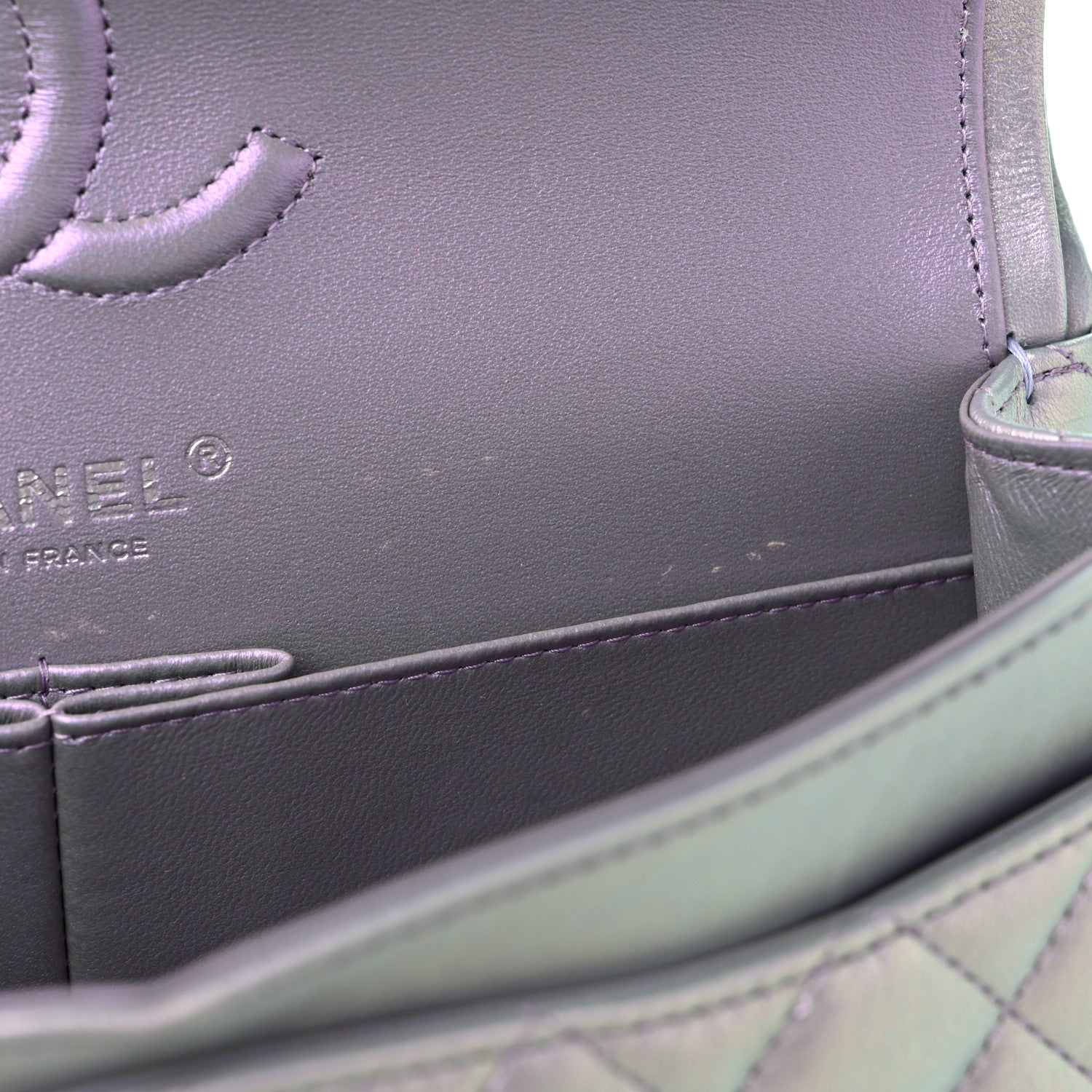 Chanel Iridescent Calfskin Quilted Small Double Flap Light Purple 10 of 13