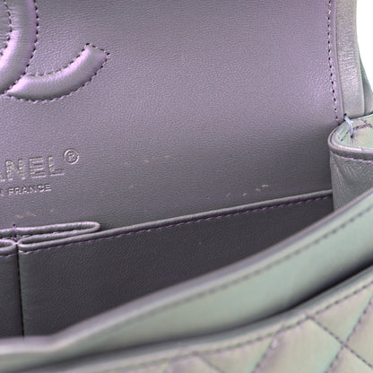 Chanel Iridescent Calfskin Quilted Small Double Flap Light Purple 10 of 13