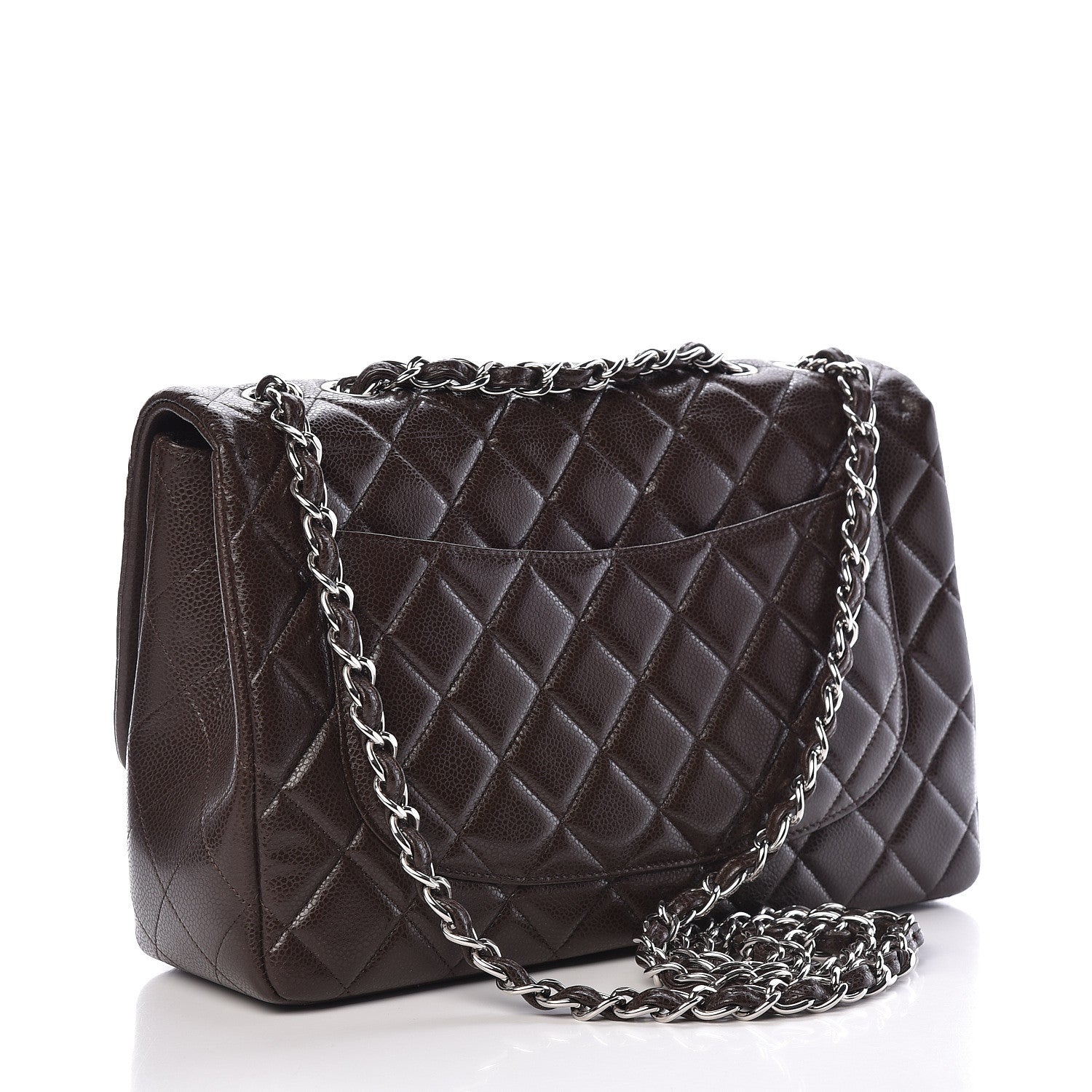 Chanel Caviar Quilted Jumbo Single Flap Dark Brown 3 of 16