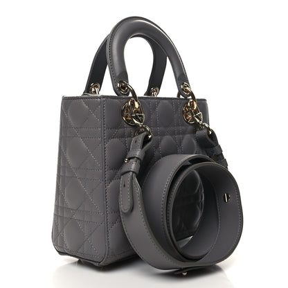 Christian Dior Lambskin Cannage Small My ABCDior Lady Dior Grey 3 of 10