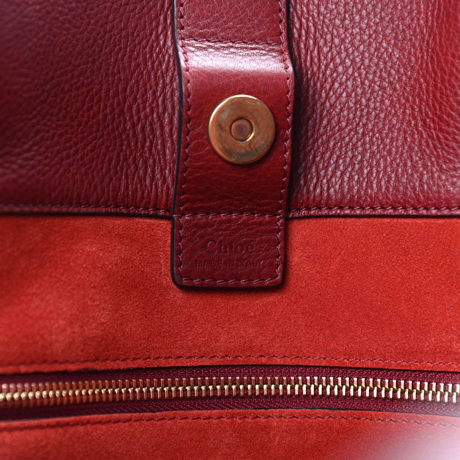 Chloe Smooth Calfskin Medium Milo Shopping Tote Sienna Red 6 of 9