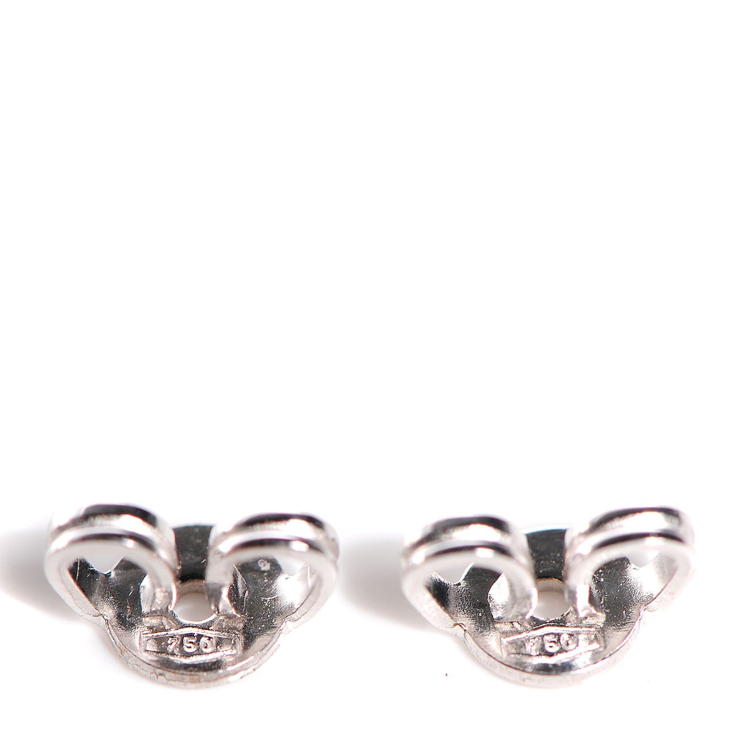 18K White Gold GG Tissue Stud Earrings