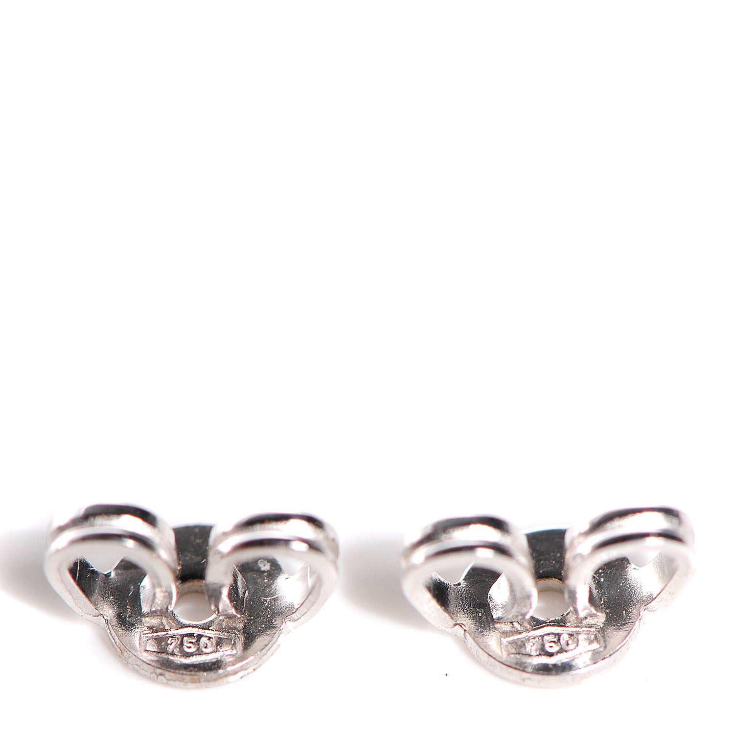 Gucci 18K White Gold GG Tissue Stud Earrings 7 of 8