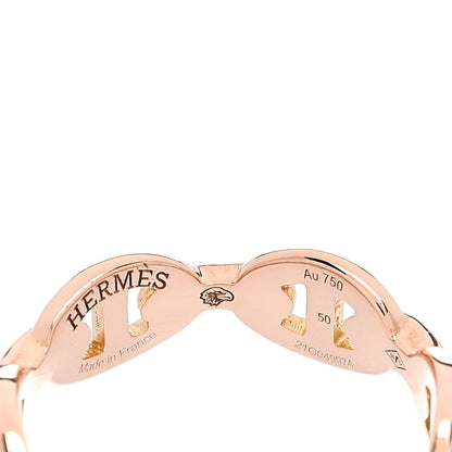Hermes 18K Rose Gold PM Chaine d'Ancre Enchainee Ring 50 5.25 4 of 5