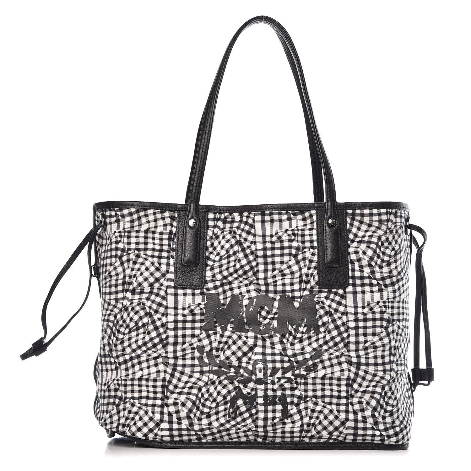 MCM Visetos Medium Liz Reversible Shopper Tote Black 4 of 14