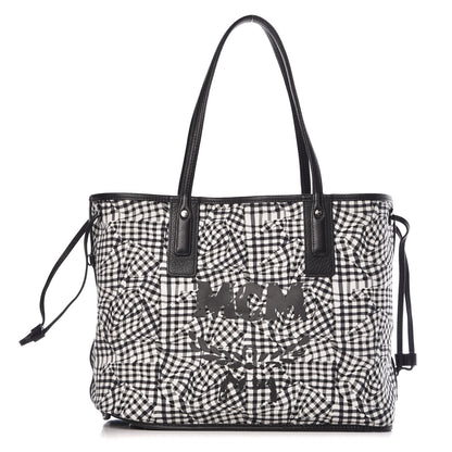 MCM Visetos Medium Liz Reversible Shopper Tote Black 4 of 14