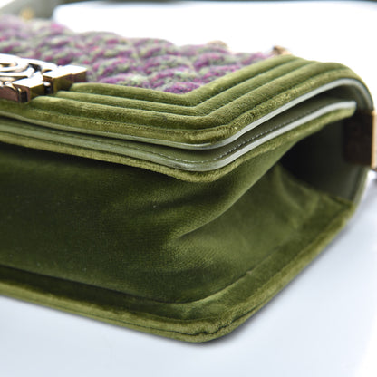 Chanel Velvet Tweed Small Boy Flap Green 11 of 12