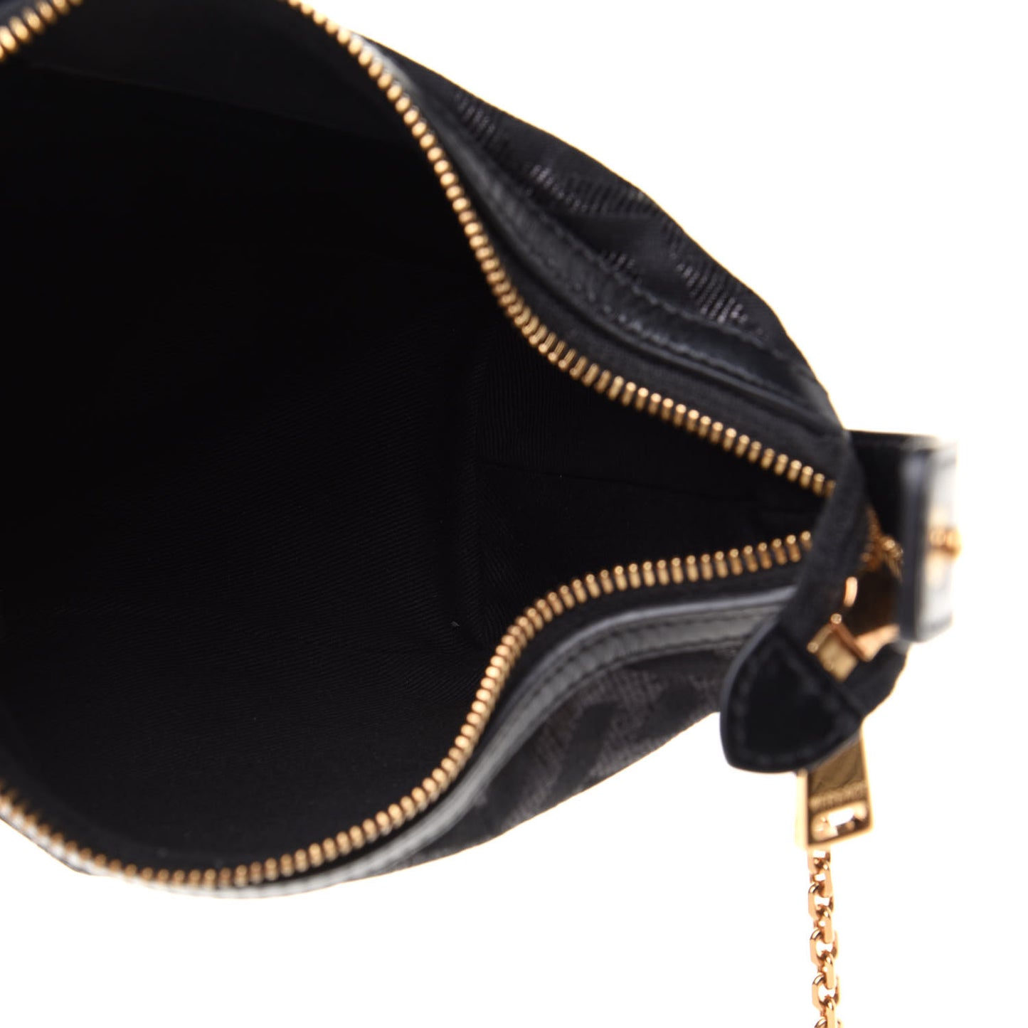 Metallic Canvas La Greca Signature Mini Bag Black