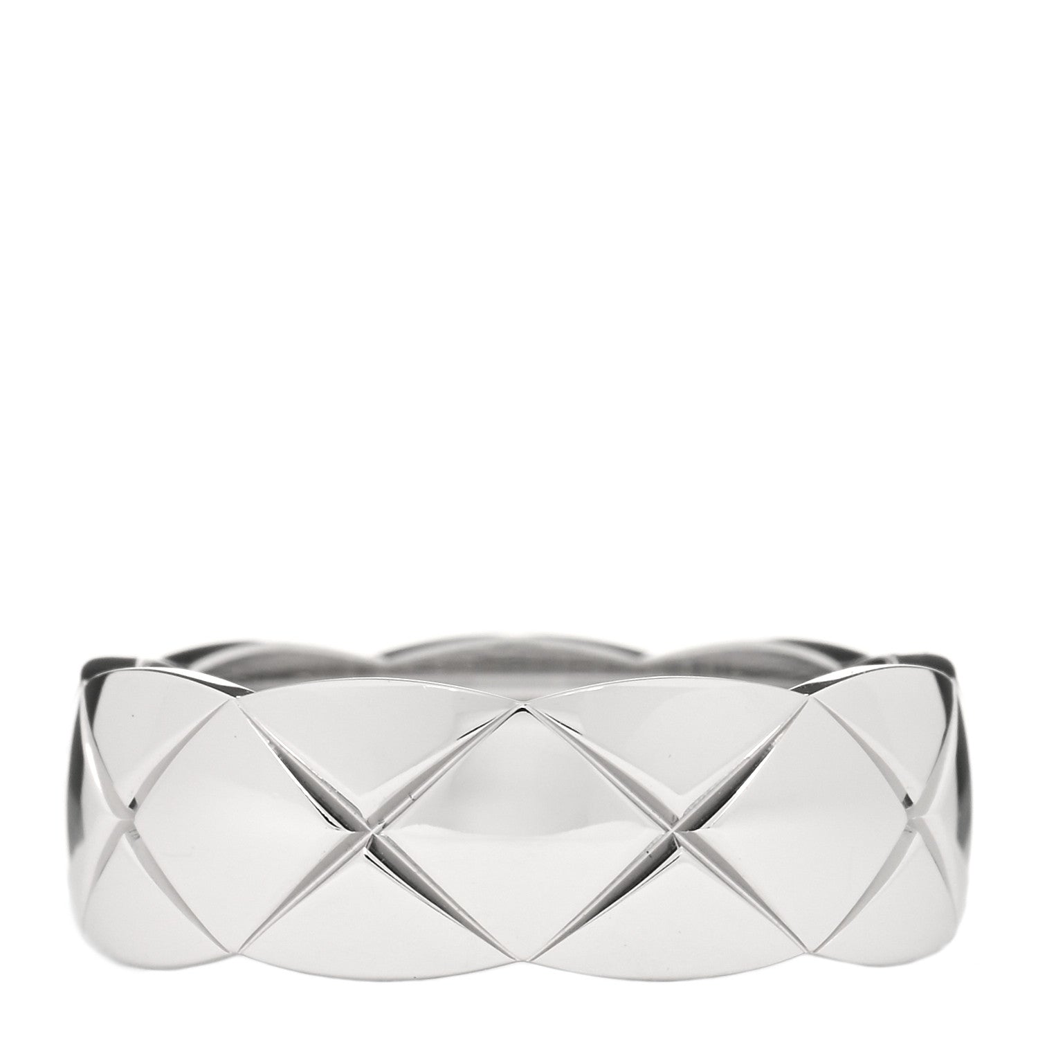 Chanel 18K White Gold Small Coco Crush Ring 53 6.5 1 of 4
