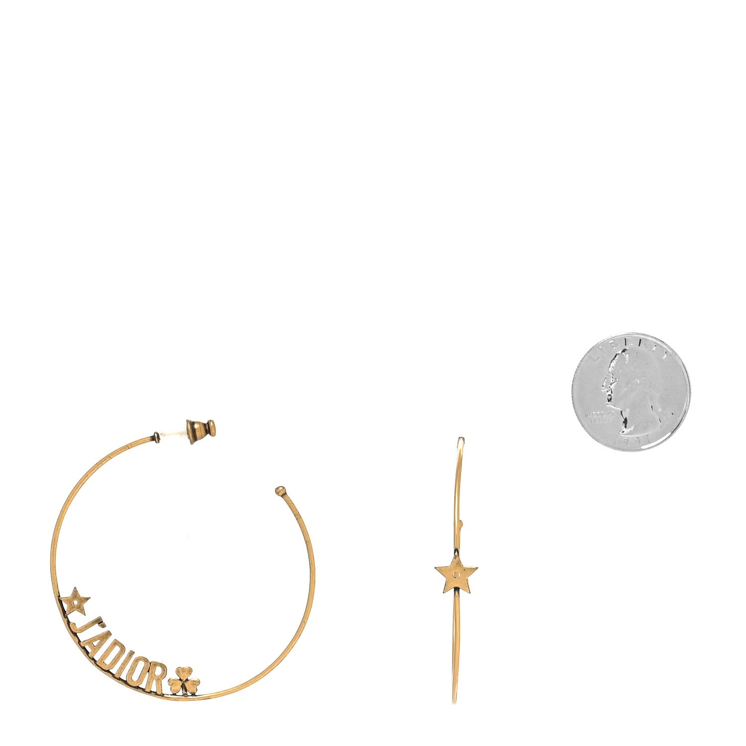 Christian Dior Metal J'Adior Hoop Earrings Aged Gold 2 of 4